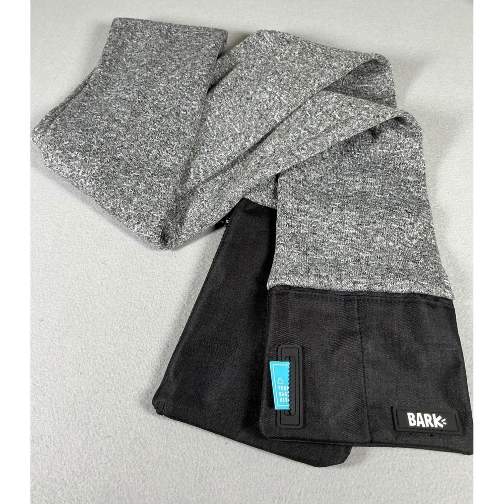 BARK Dog Walking Scarf Gray‎ Black Poop Bag Holder Pocket Hands Free